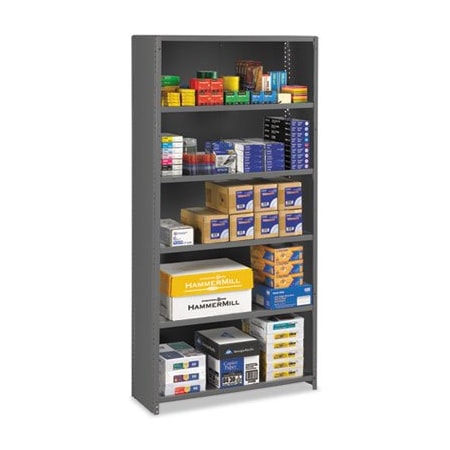Tennsco , Closed Commercial Steel Shelving, Six-Shelf, 36w X 12d X 75h, Medium Gray ESPC61236MGY